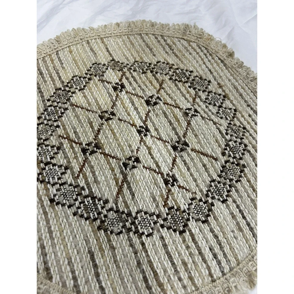 VTG Southwestern Woven‎ Placemats Large Round Doily Table Native American Design